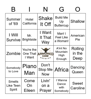 Karaoke Nights Bingo Card
