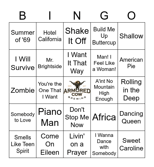 Karaoke Nights Bingo Card