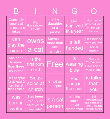 Find someone who.... Bingo Card