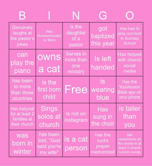 Find someone who.... Bingo Card