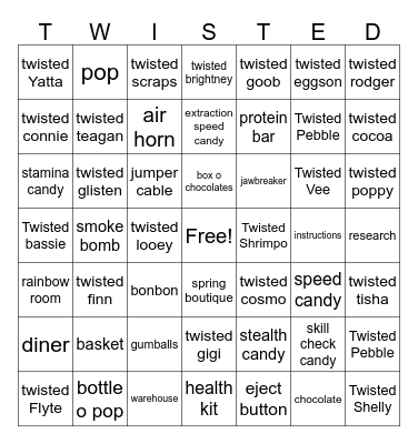 Dandy's World Bingo Card