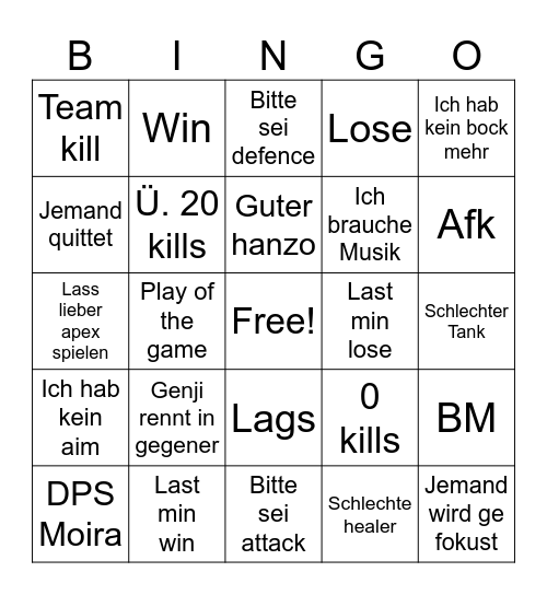 ÜberWachung zwei Bingo Card