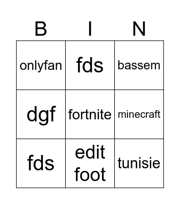 insta reel Bingo Card