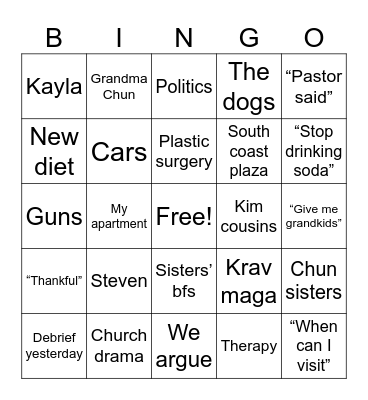Mother’s Day Bingo Card
