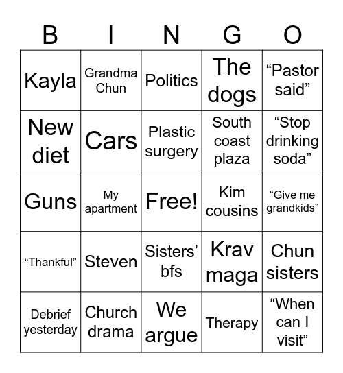 Mother’s Day Bingo Card