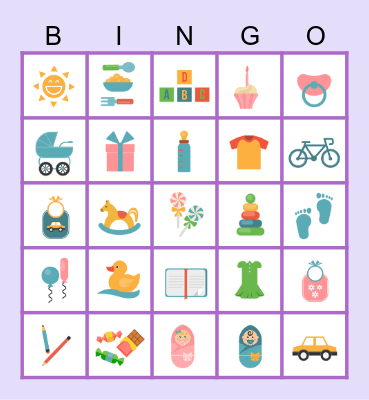Baby Shower Emilia Bingo Card