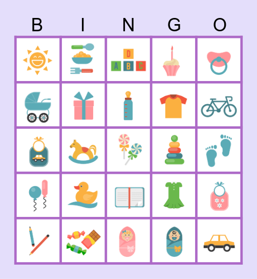 Baby Shower Emilia Bingo Card