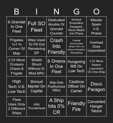 Starsector Braw King 2 Bingo Card