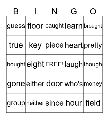 SIPPS 5th Grade Bingo Card