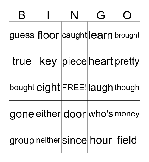 SIPPS 5th Grade Bingo Card