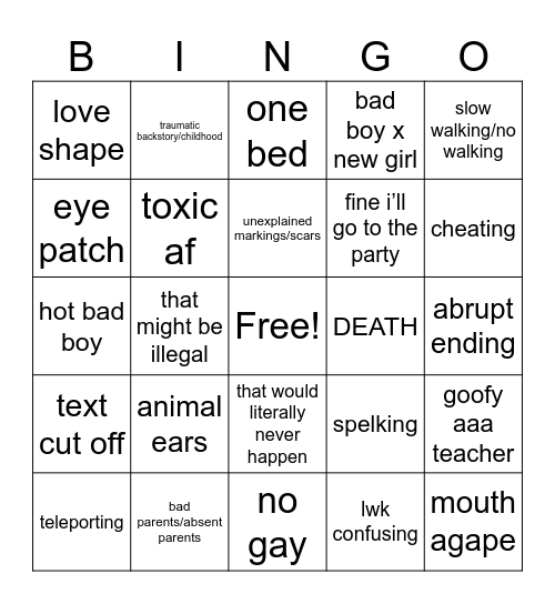 OLD GLMMS Bingo Card