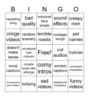 gacha life compilation bingo Card