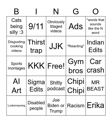 Pain and suffering Bingo Card