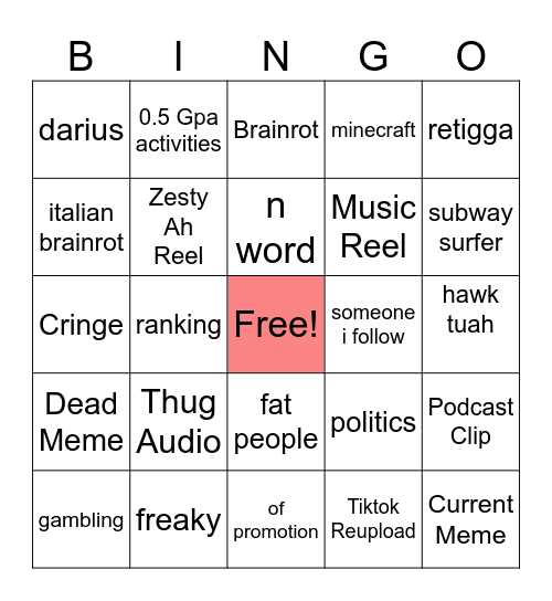 b0xybr0wn's IG Reel Bingo (Nov '24) Bingo Card