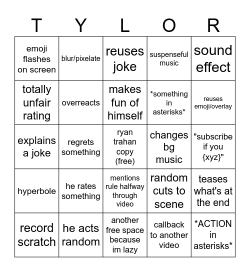 addie bowley bingo Card