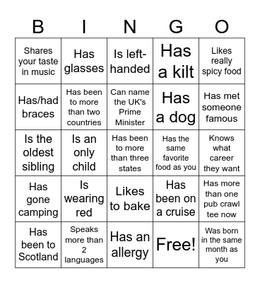 Icebreaker Bingo: Find Someone Who Bingo Card
