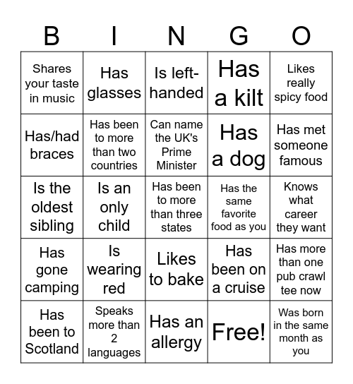Icebreaker Bingo: Find Someone Who Bingo Card