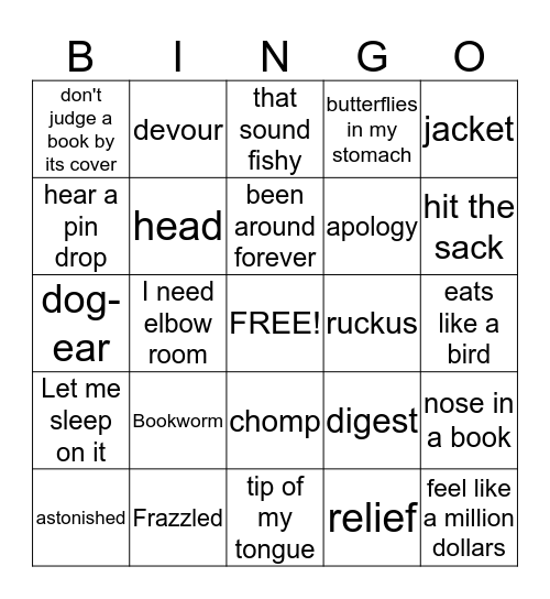 Amelia Bedelia Bingo  Bingo Card