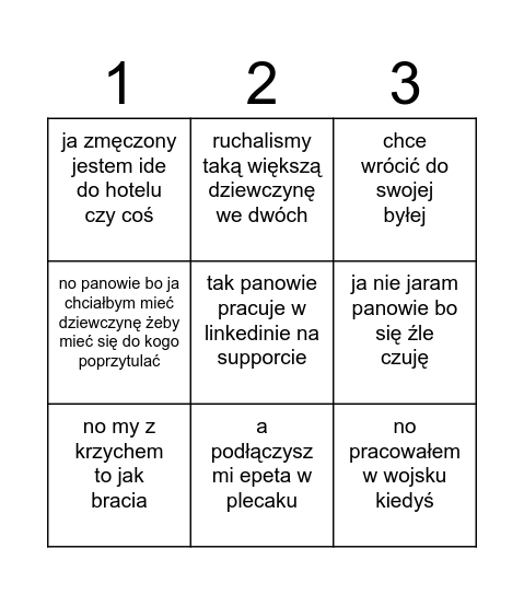 HISZPAN BINGO Card