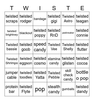 Dandy's World Bingo Card