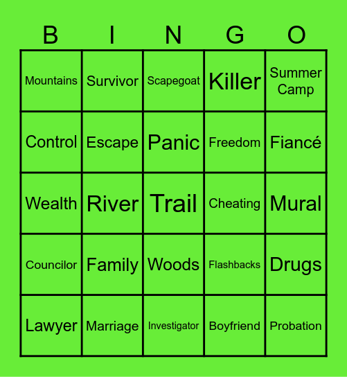 The God of the Woods Bingo Card