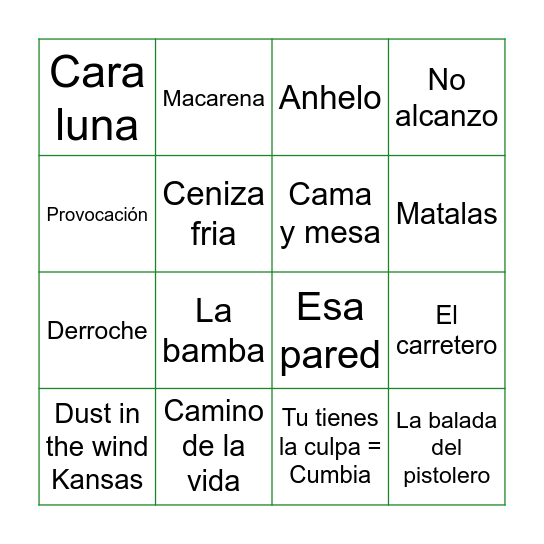 BINGO Card