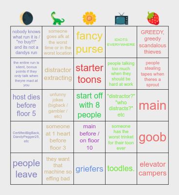 dandys world bingo Card