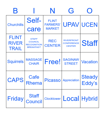 UM-FLINT LIFE BINGO Card