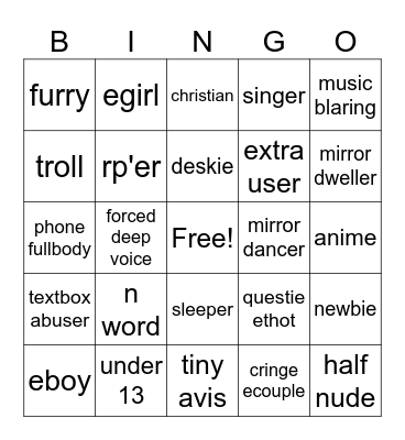 vrc publics Bingo Card