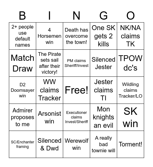 TOS2 Bingo Card