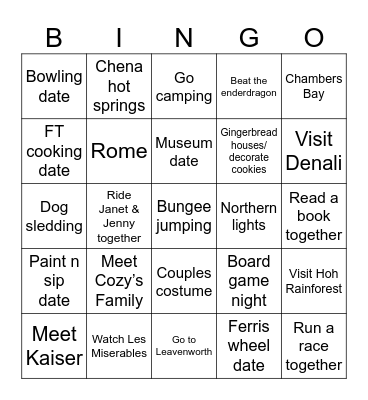 Cozy & Andy’s 1st Year Bingo Card