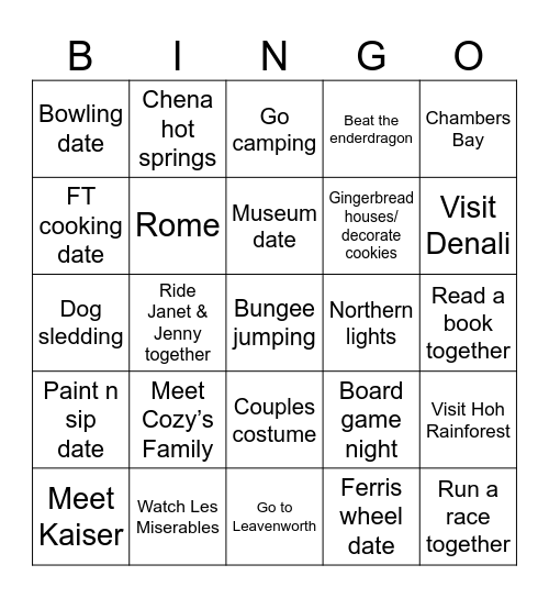 Cozy & Andy’s 1st Year Bingo Card