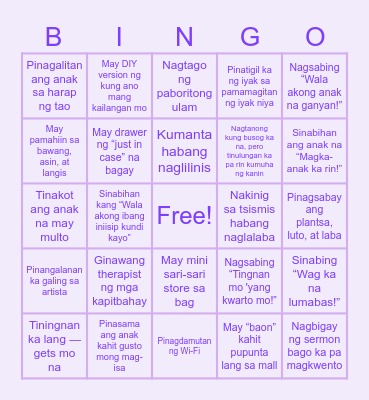 HAPPY MOM’S DAY!!! Bingo Card