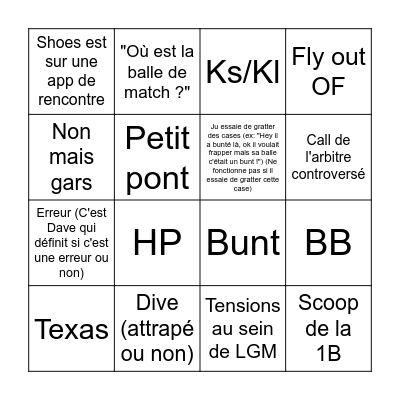 Baseball R2 Bingo Card