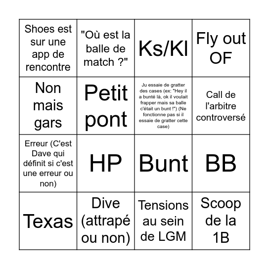 Baseball R2 Bingo Card