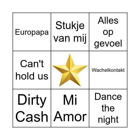 Glitter & Glamour Bingo Card