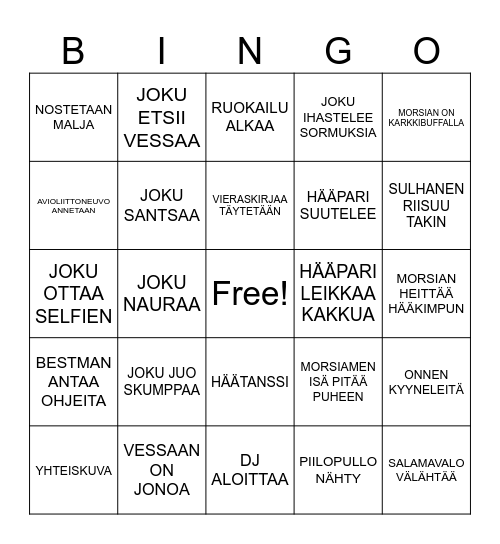 UUSI Bingo Card