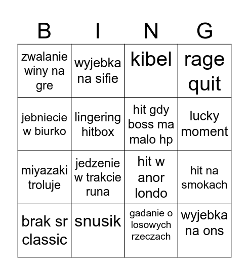 lavin no hit Bingo Card