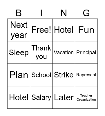 Meeting Bingo Card