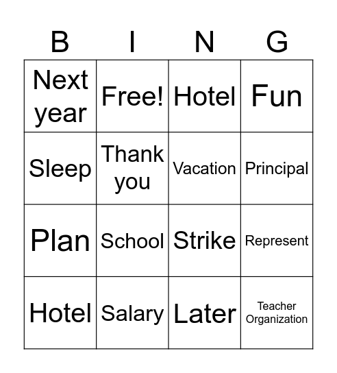 Meeting Bingo Card