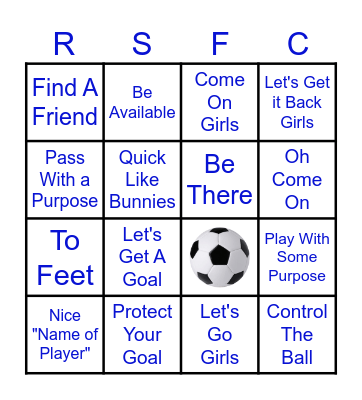 Soccer Bingo Card