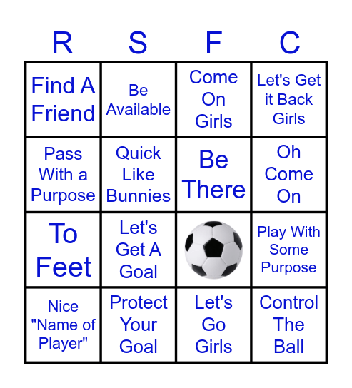 Soccer Bingo Card