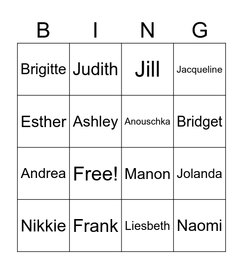 Ken je eige Kleega Kiene Bingo Card