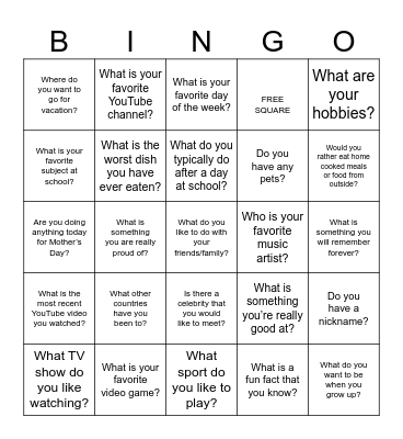 Bingo Card