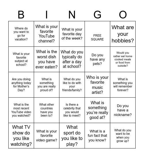 Bingo Card