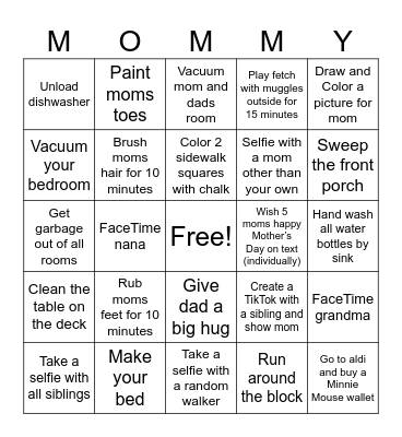 Mother’s Day Bingo Card
