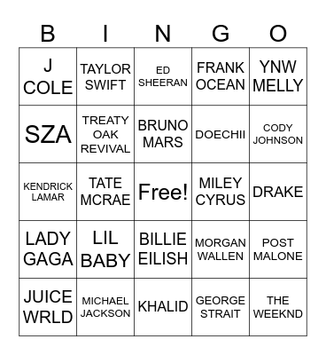 PROGRESS SING-O Bingo Card
