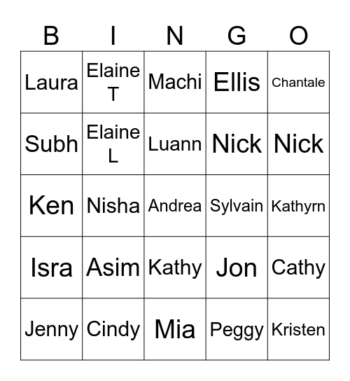 MAI Leadership Meeting Bingo Card