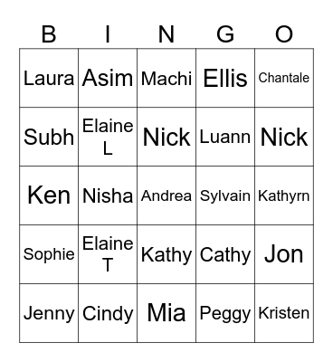 MAI Leadership Meeting Bingo Card