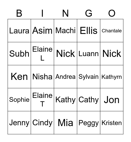 MAI Leadership Meeting Bingo Card